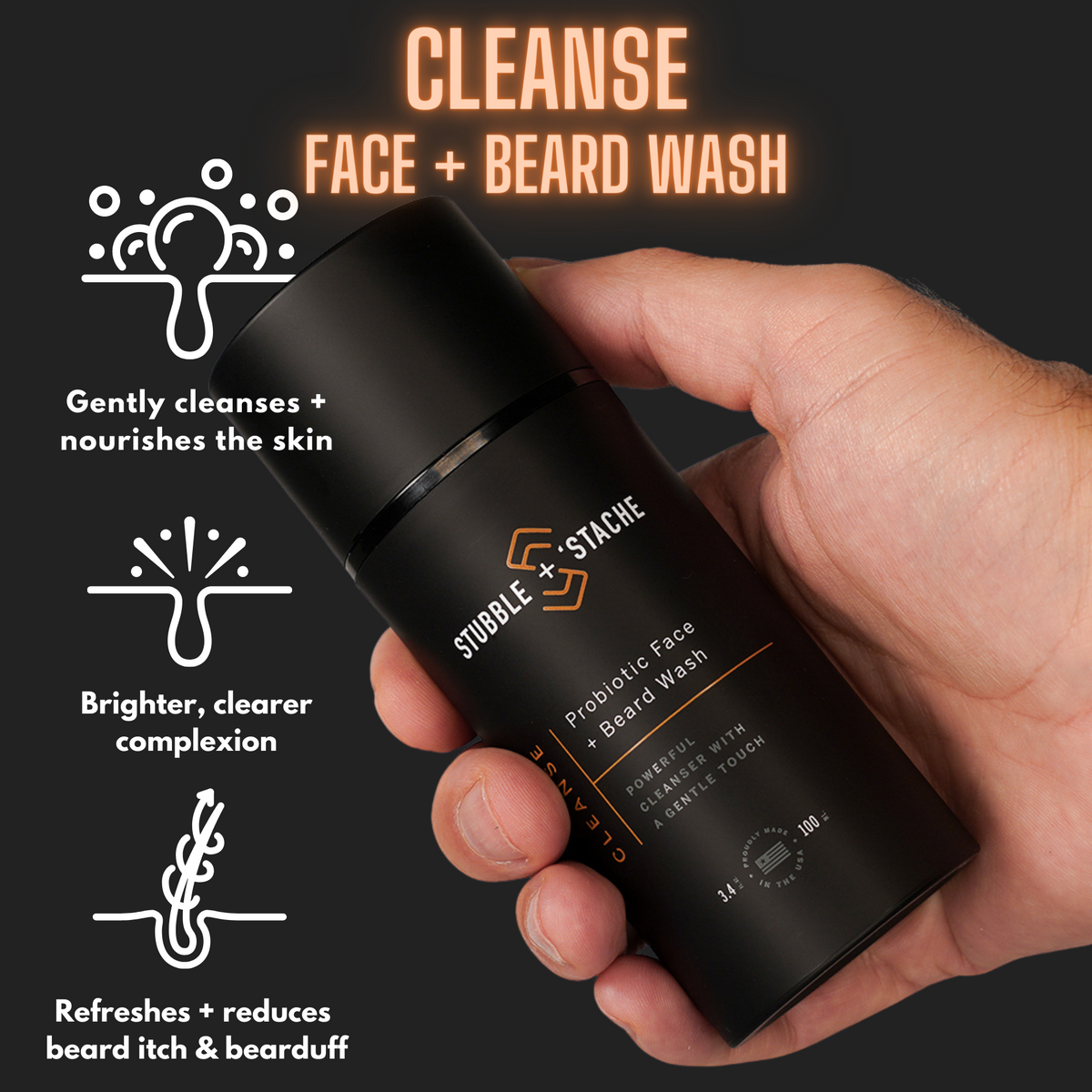 Cleanse: Probiotic Face + Beard Wash