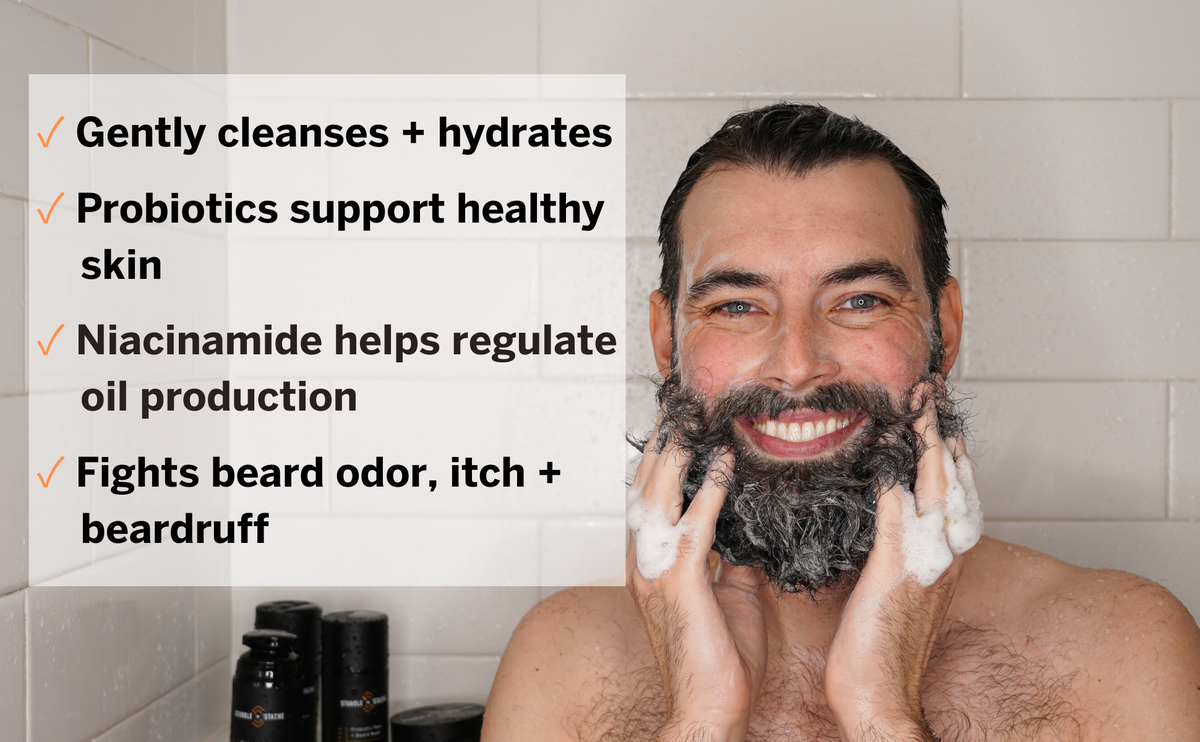 Face Wash and Beard Wash for men gently cleanses and hydrates Niacinamide helps regulate oil production fights beard itch and beard odor
