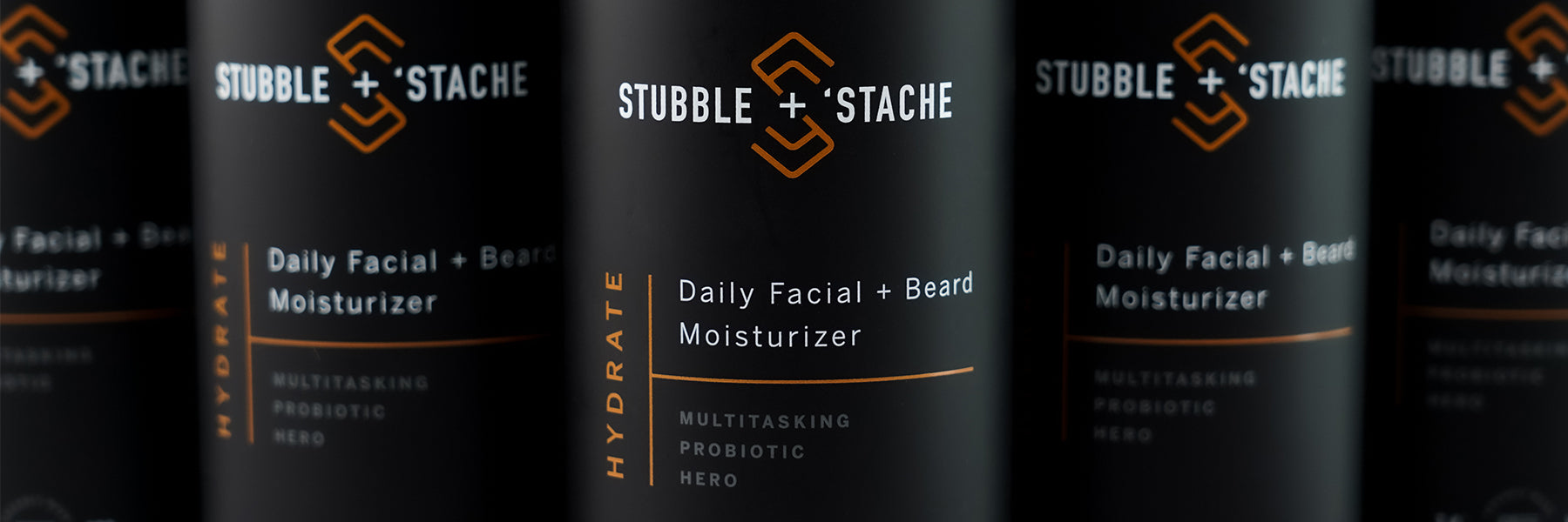 Hydrate: Daily Probiotic Facial + Beard Moisturizer for men. Moisturizer group shot. Men's skin care