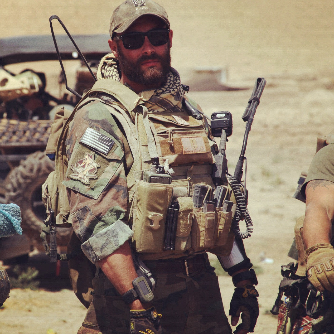 Marine Raider with beard | stubble & 'stache beard care products