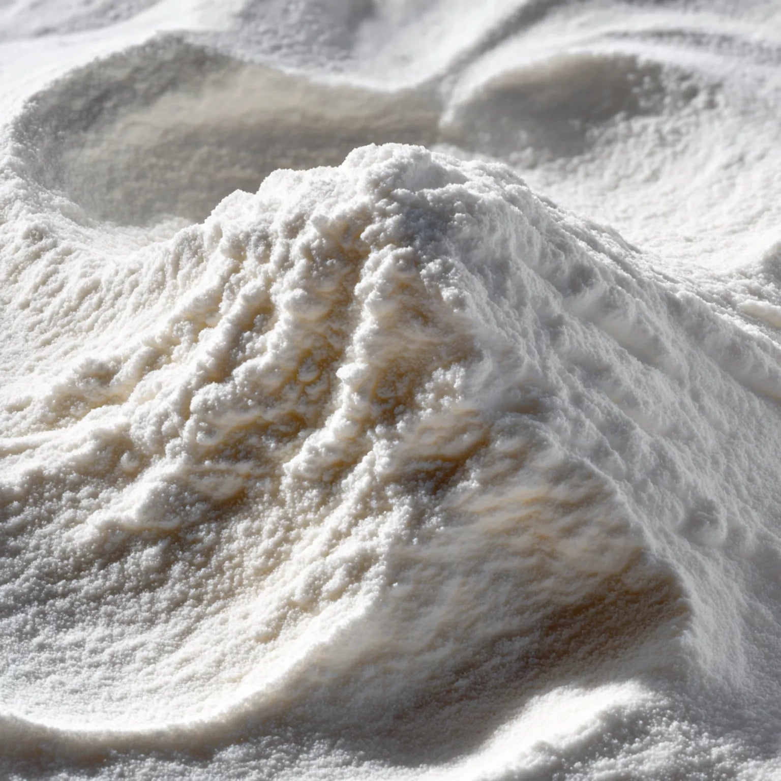 Macro shot of caffeine powder, included in Refresh eye cream to reduce puffiness and dark circles by energizing circulation.