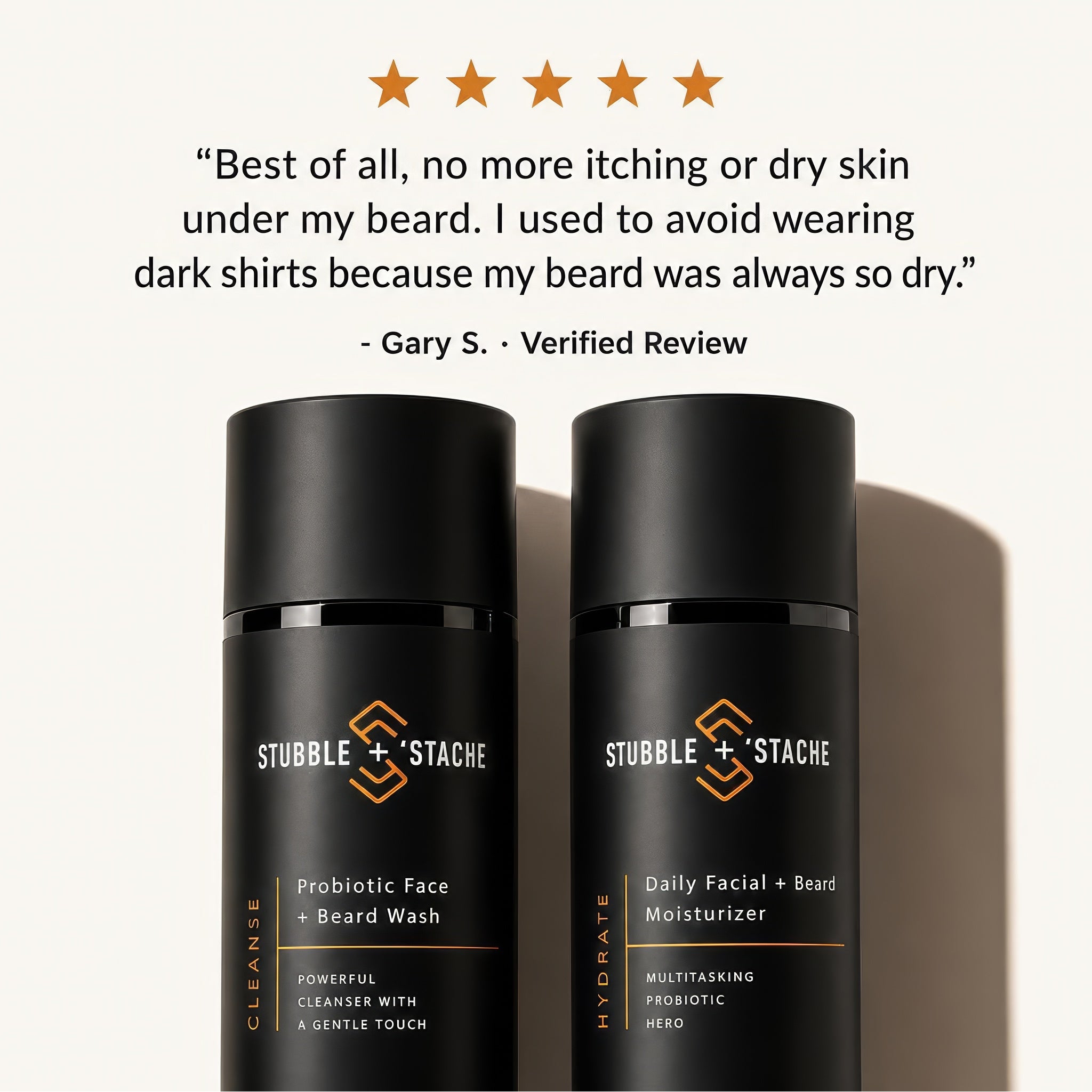 Face + Beard Essentials Kit — five-star verified review: no more itching or dry skin under my beard.