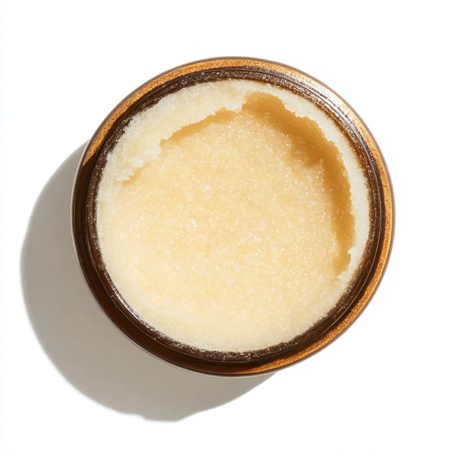 Close-up of Murumuru seed butter in a glass jar, used in Stubble & Stache Soften Face + Beard Oil for deep hydration and nourishment.