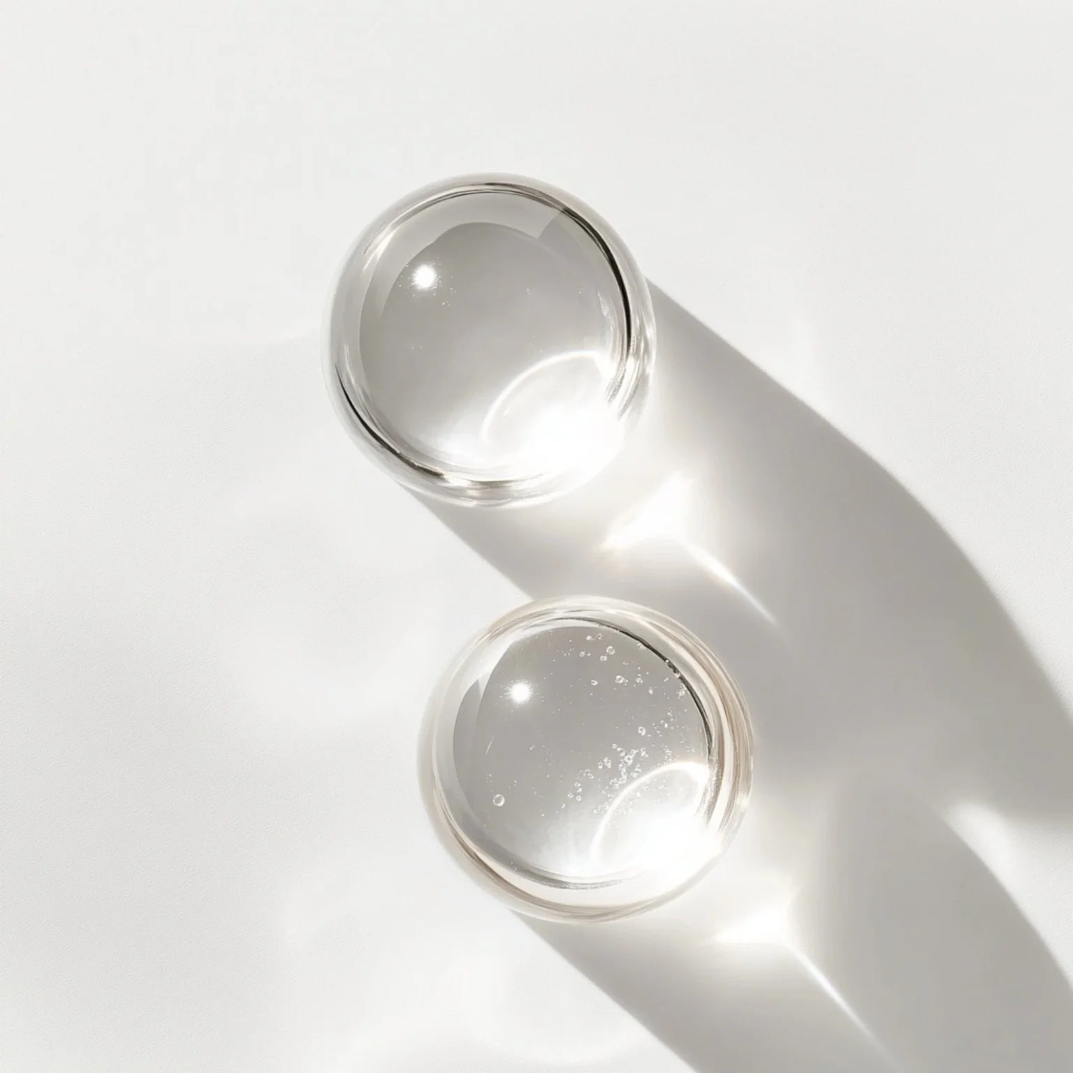 Clear hyaluronic acid skincare ingredient in glass texture, used in Stubble & Stache products for deep hydration and plump, healthy skin.