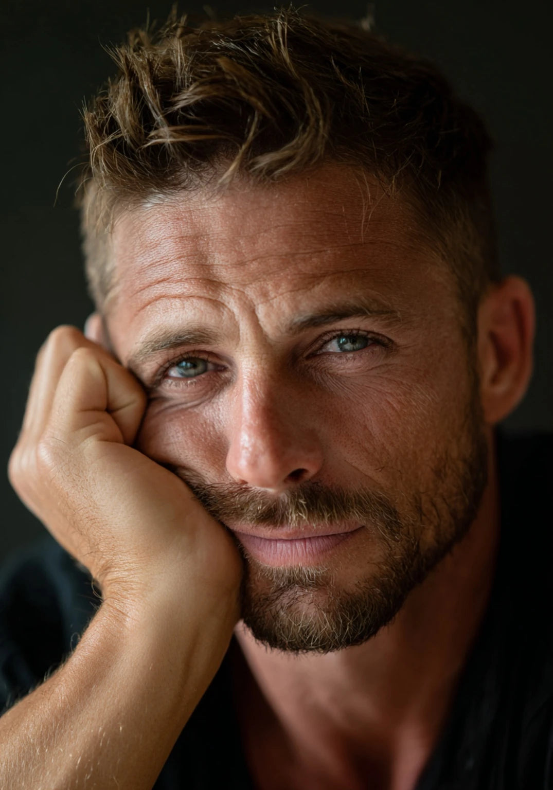 Close-up of a man with tired eyes, highlighting wrinkles and under-eye fatigue as an example of ineffective eye care.