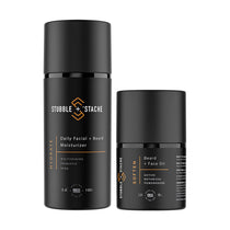 The Beard Growth Duo: Beard Oil + Daily Face and Beard Moisturizer for men