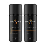Beard Care Starter Kit. One 3.4 fl oz airless pump of Hydrate Daily Probiotic Facial + Beard Moisturizer and one 3.4 fl oz airless pump of Cleanse: Probiotic Face + Beard Wash by stubble + 'stache